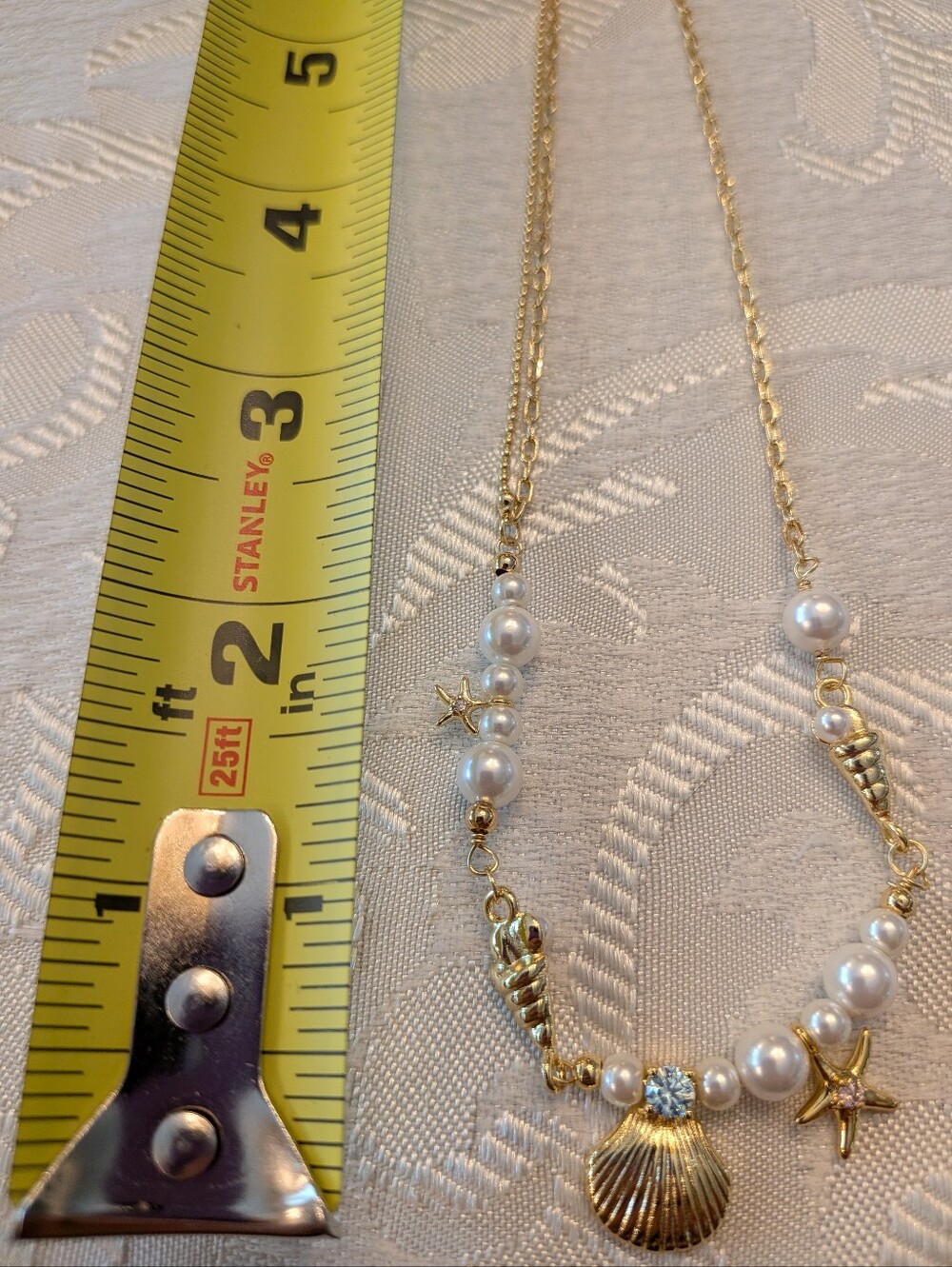 Mayamar 24k Gold-plated Shells and Pearls Necklace & Gift Bag - Picture 6 of 6